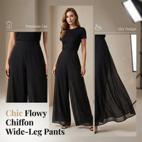💃 SCONTO DEL 50% PER UN PERIODO LIMITATO! 👖 Pantaloni larghi da donna in chiffon – Tessuto fluido, taglio che valorizza la silhouette, eleganti per ogni occasione 🖤