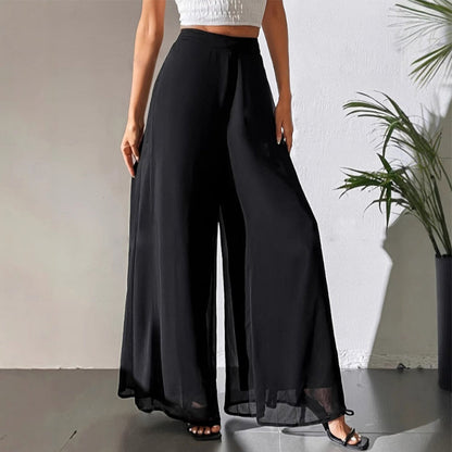 💃 SCONTO DEL 50% PER UN PERIODO LIMITATO! 👖 Pantaloni larghi da donna in chiffon – Tessuto fluido, taglio che valorizza la silhouette, eleganti per ogni occasione 🖤