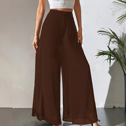 💃 SCONTO DEL 50% PER UN PERIODO LIMITATO! 👖 Pantaloni larghi da donna in chiffon – Tessuto fluido, taglio che valorizza la silhouette, eleganti per ogni occasione 🖤
