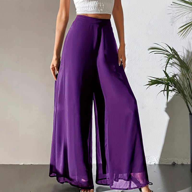 💃 SCONTO DEL 50% PER UN PERIODO LIMITATO! 👖 Pantaloni larghi da donna in chiffon – Tessuto fluido, taglio che valorizza la silhouette, eleganti per ogni occasione 🖤