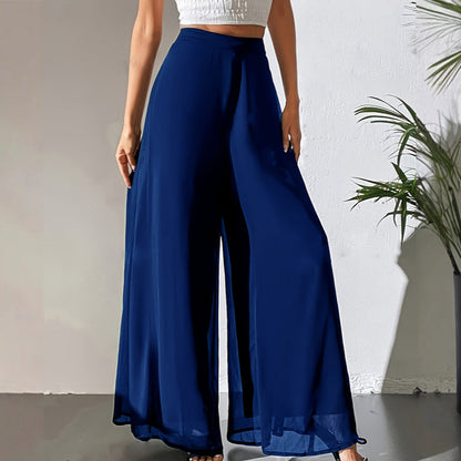 💃 SCONTO DEL 50% PER UN PERIODO LIMITATO! 👖 Pantaloni larghi da donna in chiffon – Tessuto fluido, taglio che valorizza la silhouette, eleganti per ogni occasione 🖤