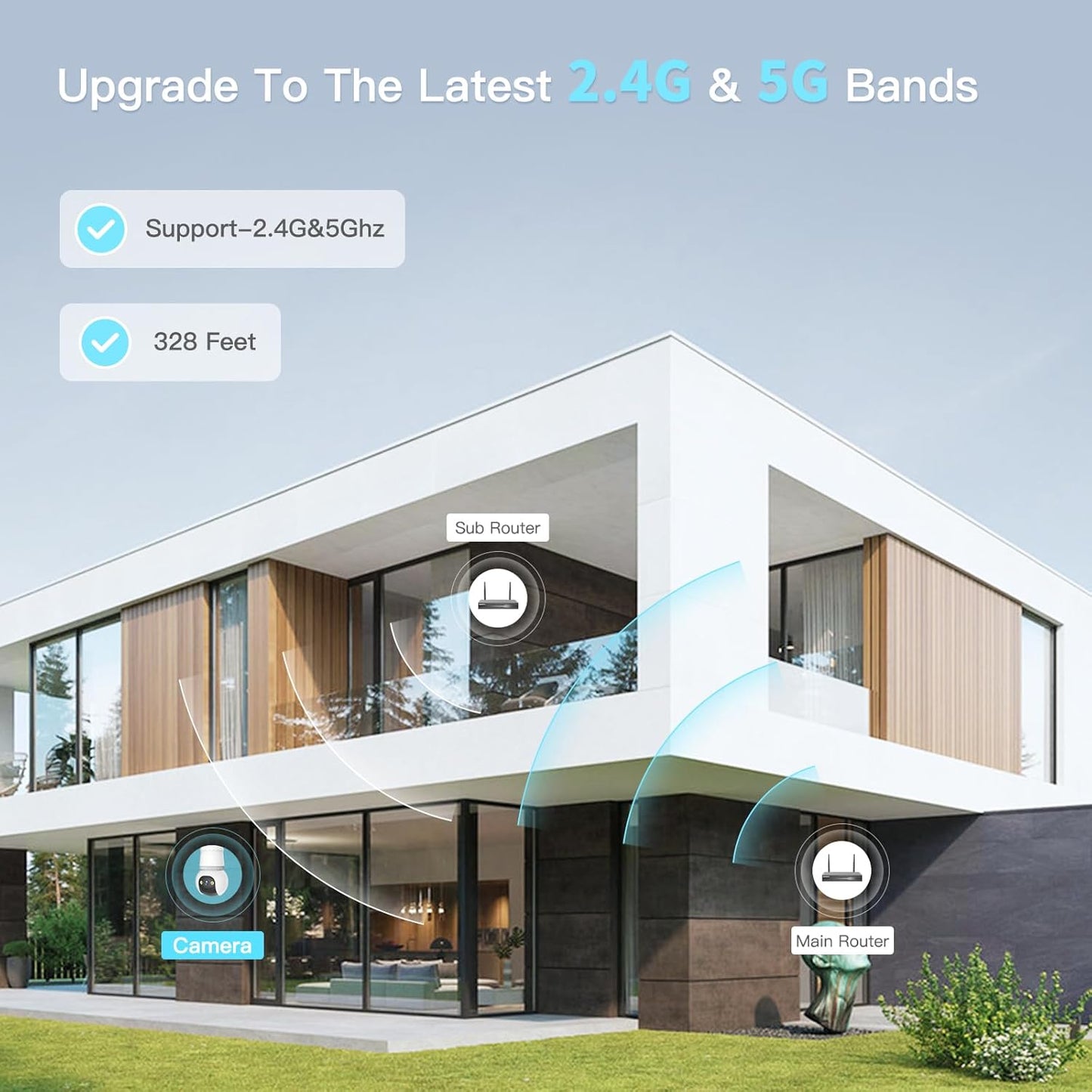 🔥Nuovo modello aggiornato✨ Telecamera di sicurezza a forma di lampadina da 4 MP, wireless 5G e 2,4 GHz, per interni ed esterni, con visione notturna