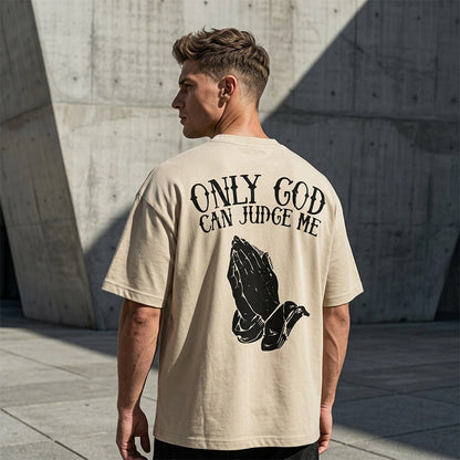T-shirt uomo con stampa mani in preghiera