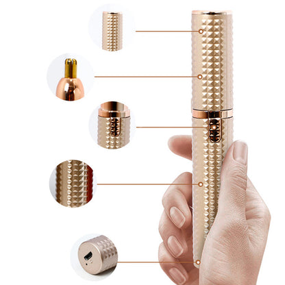 Ritoccasopracciglia Elettrico Multifunzione 🌸🎀✨ Ha 3 testine intercambiabili, indolore e ricarica USB, IPX4, lo usi a casa o in viaggio per definire le sopracciglia in modo preciso ogni giorno.