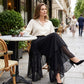 👖 LIMITIERTES ANGEBOT 50% RABATT! 🌸 Damen Chiffon-Hose mit weitem Bein & asymmetrischem Saum – Hose-Rock-Hybrid, Leicht, Elegant ✨