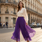 👖 LIMITIERTES ANGEBOT 50% RABATT! 🌸 Damen Chiffon-Hose mit weitem Bein & asymmetrischem Saum – Hose-Rock-Hybrid, Leicht, Elegant ✨