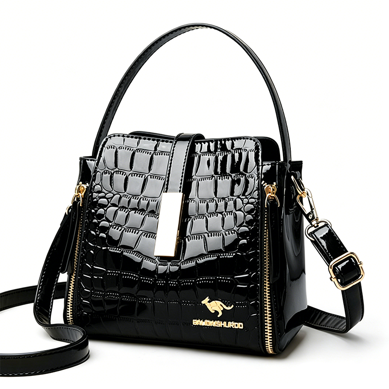 👜 SCONTO DEL 50% PER UN PERIODO LIMITATO! ✨ Borsa da donna con stampa coccodrillo lucida – Strutturata, dettagli dorati, spaziosa ed elegante 💼
