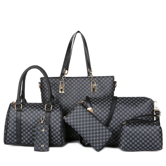 🔥50 % RABATT👜 6-teiliges Taschenset | ✨ Hochwertiges PU-Leder · Klassisch, strapazierfähig und pflegeleicht🎒