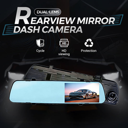 📹 🔄 Dual-Lens Rückblickspiegel-Dashcam – Klare Aufnahmen, einfache Montage 🚗 ✨