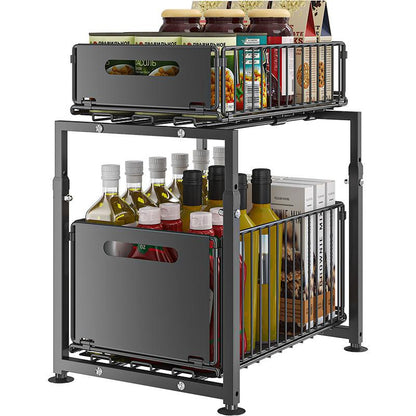 🔥 -50% Oggi: Scaffale in Acciaio a Doppio Strato per Cucina e Bagno – Tiene in ordine e sostiene anche le bottiglie pesanti, senza montaggio e pronto in 1 minuto! 🛠️✨