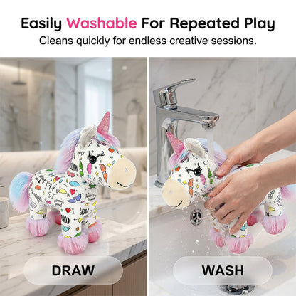 🦄 Crea il tuo unicorno di peluche – kit fai da te per colorare!