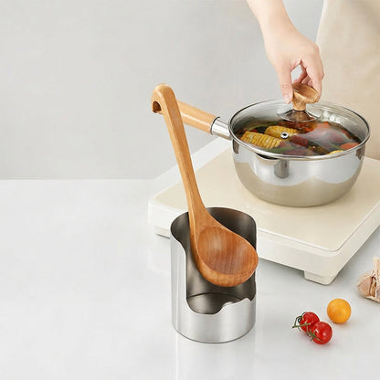 Portautensili da cucina multifunzionale 🍳🥄💧 In acciaio inox spessorato, conserva verticalmente coperchi e utensili, si lava facilmente e mantiene il piano cucina pulito durante la cottura.