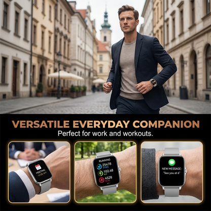 ⌚Montre connectée multifonction pour hommes / femmes,  avec moniteur de pas / d'activité, podomètre, montre connectée pour répondre / passer des appels, Compatible Android iOS, idée cadeau pour lui / elle