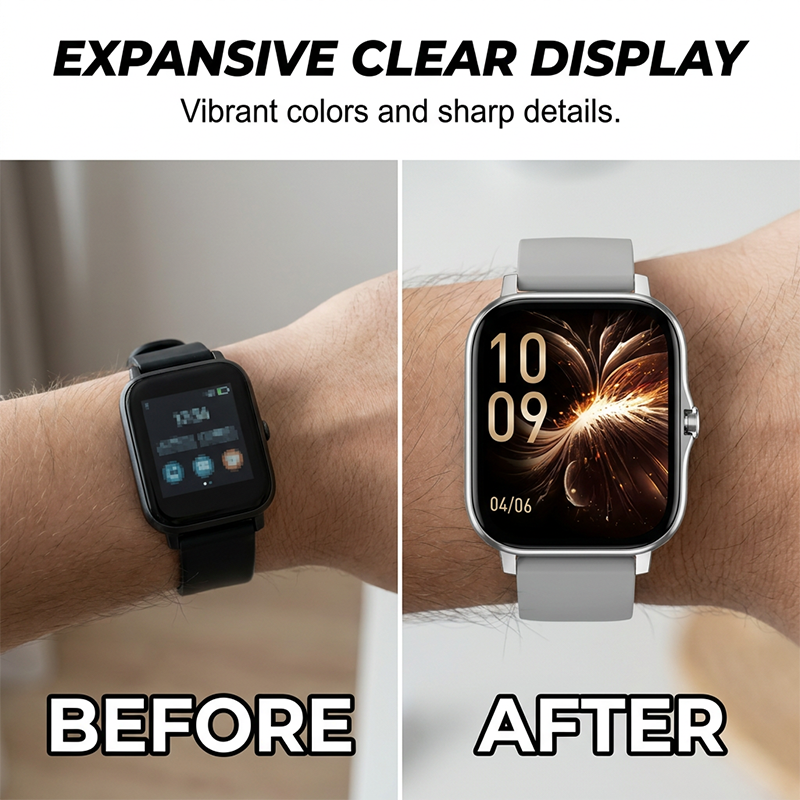 ⌚Montre connectée multifonction pour hommes / femmes,  avec moniteur de pas / d'activité, podomètre, montre connectée pour répondre / passer des appels, Compatible Android iOS, idée cadeau pour lui / elle