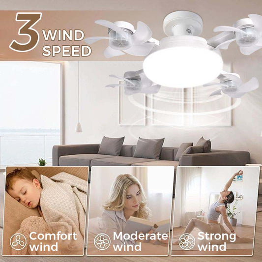 🌀Nuovo ventilatore da soffitto con lampada con attacco E27 – silenzioso ventilatore LED 2 in 1 con telecomando, una combinazione a basso consumo energetico di raffreddamento e illuminazione per la casa e la camera da letto