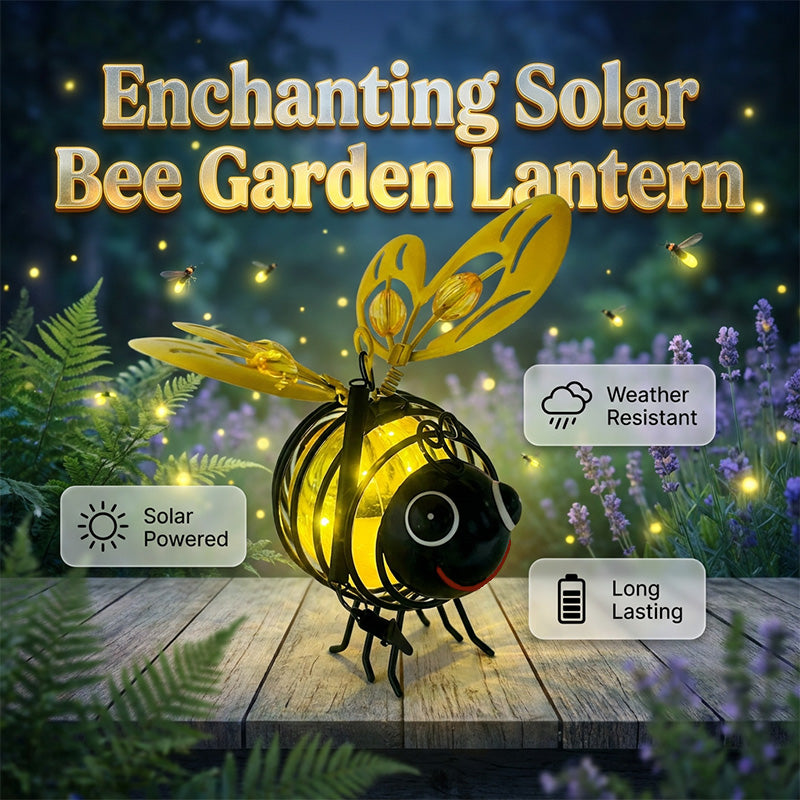 🐝 Enfeite Solar de Jardim em Metal – Decoração Criativa com Luz Quente e Design Encantador para Área Externa