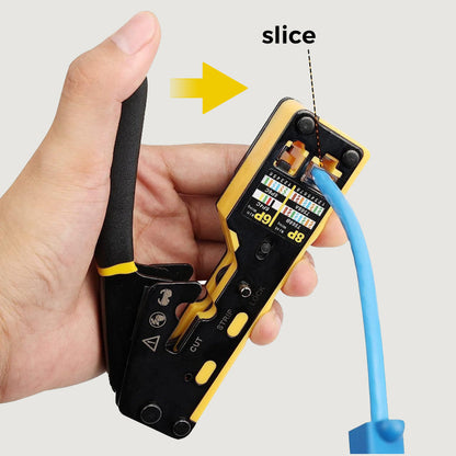 Pinza crimpatrice multifunzione per cavi di rete