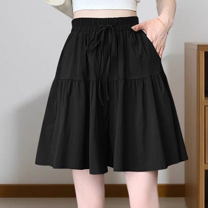 🏃Gonna Pantaloni Donna Vita Alta a Gamba Larga con Volant Culottes