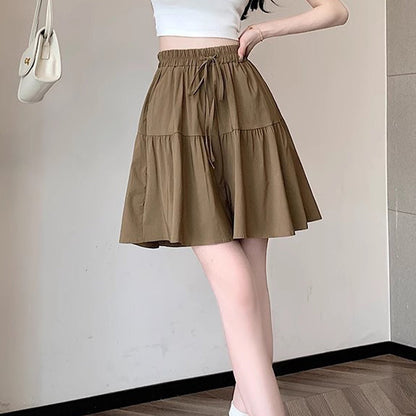 🏃Gonna Pantaloni Donna Vita Alta a Gamba Larga con Volant Culottes