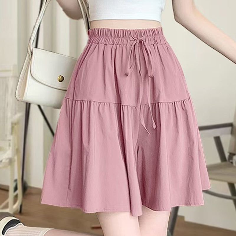 🏃Gonna Pantaloni Donna Vita Alta a Gamba Larga con Volant Culottes