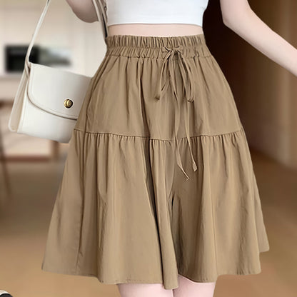 🏃Gonna Pantaloni Donna Vita Alta a Gamba Larga con Volant Culottes