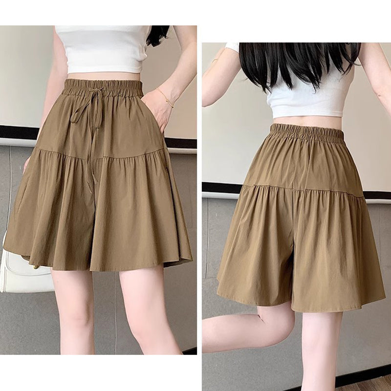 🏃Gonna Pantaloni Donna Vita Alta a Gamba Larga con Volant Culottes