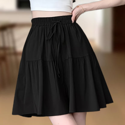🏃Gonna Pantaloni Donna Vita Alta a Gamba Larga con Volant Culottes