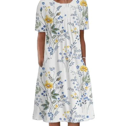 📢🌹 OFFERTA LAMPO -40%! Abito da donna casual con stampa floreale – Leggero, comodo, lavabile in lavatrice, 4 fantasie, taglie dalla S alla 3XL ✨