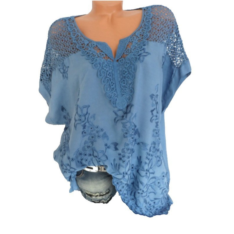 👗✨🌸OFFERTA SPECIALE – 50% OFF €26.99 · Camicetta con scollo a V e ricami in pizzo✨
