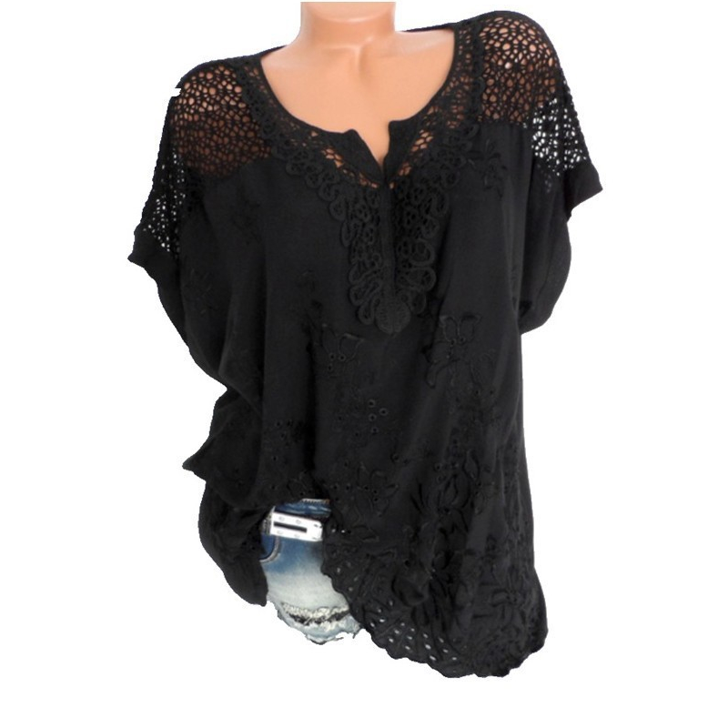 👗✨🌸OFFERTA SPECIALE – 50% OFF €26.99 · Camicetta con scollo a V e ricami in pizzo✨