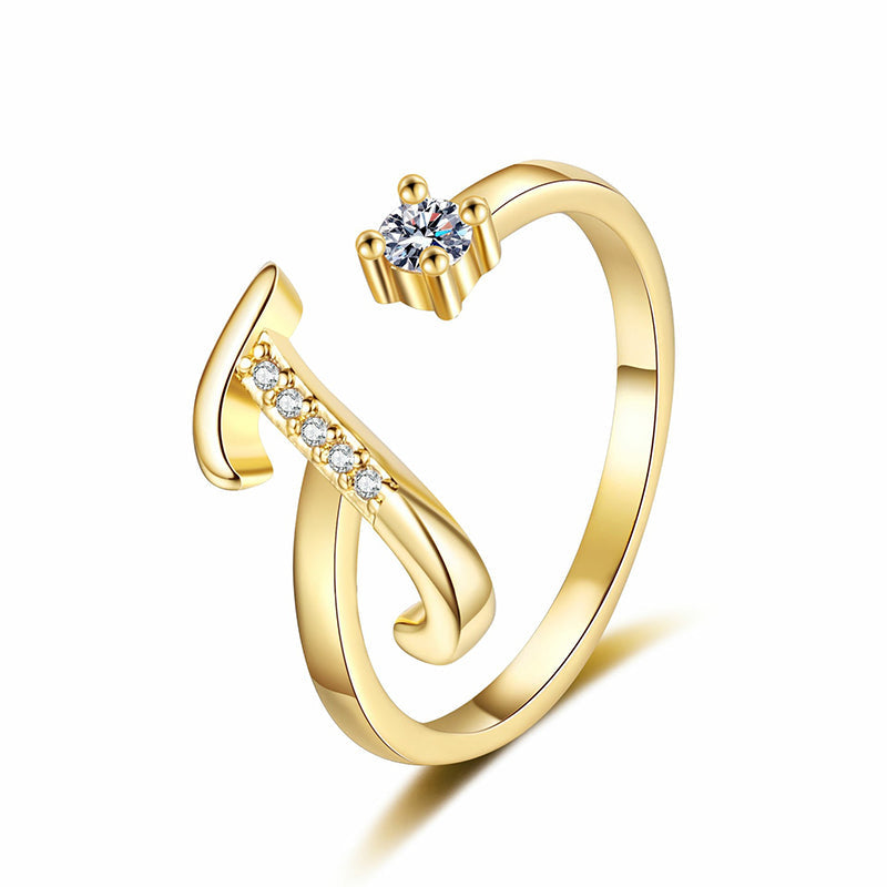 Anello regolabile con iniziale brillante per donna