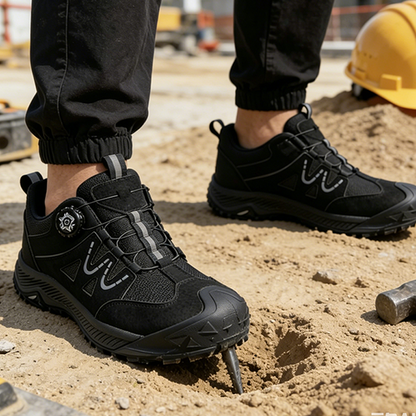 Scarpe antinfortunistiche da uomo con puntale in acciaio e sistema di allacciatura rotante