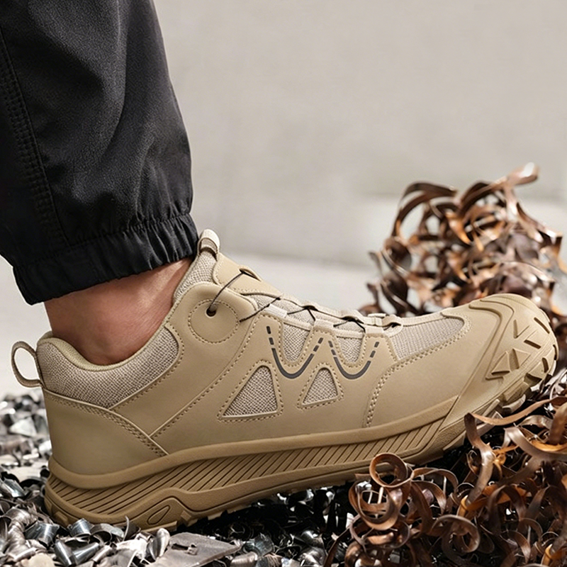 Scarpe antinfortunistiche da uomo con puntale in acciaio e sistema di allacciatura rotante