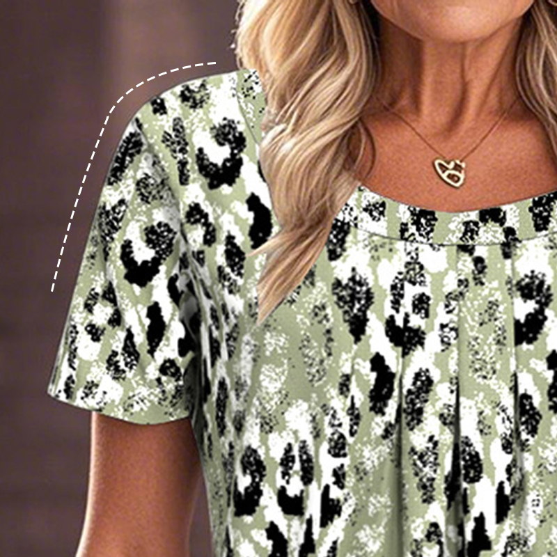 💥【OFFERTA LIMITATA -50%】🔥Top stampato oversize a girocollo | Vestibilità comoda | Antipiega e traspirante | Motivo artistico unico | Verde/Viola/Blu, taglie dalla S alla 3XL