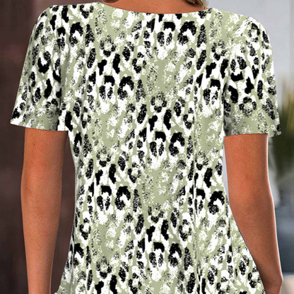 💥【OFFERTA LIMITATA -50%】🔥Top stampato oversize a girocollo | Vestibilità comoda | Antipiega e traspirante | Motivo artistico unico | Verde/Viola/Blu, taglie dalla S alla 3XL
