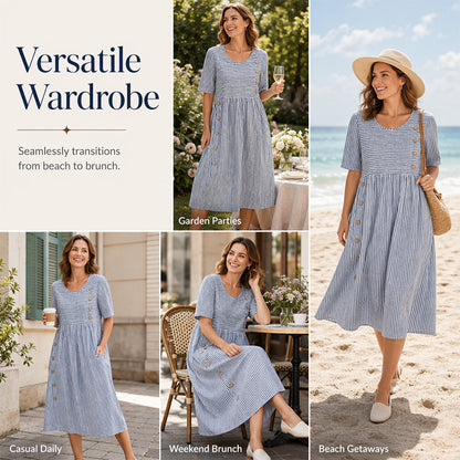🎉  Abito casual da donna a righe con vestibilità comoda