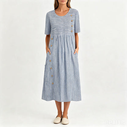 🎉  Abito casual da donna a righe con vestibilità comoda