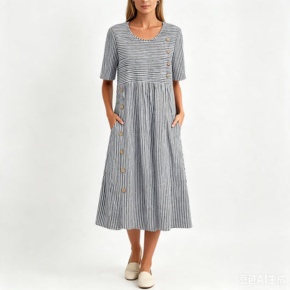 🎉  Abito casual da donna a righe con vestibilità comoda
