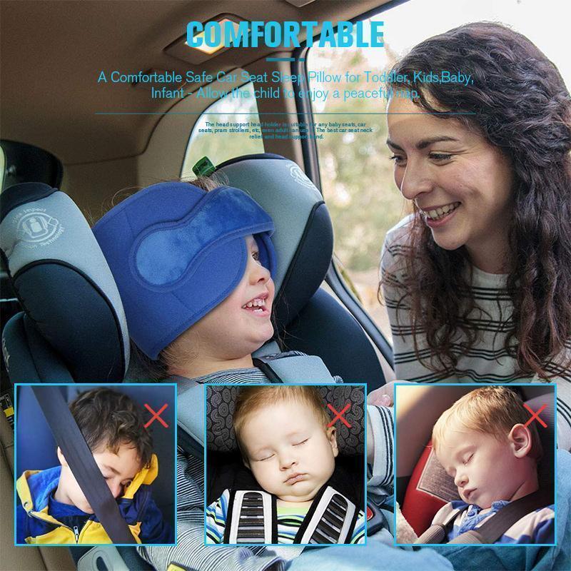 📢📢50% DI SCONTO!! ⏰Fascia di supporto per la testa per bambini in auto – Cuscino poggiatesta regolabile per neonati, stabilizzatore anti-caduta della testa per seggiolini auto, previene il dolore al collo durante i viaggi