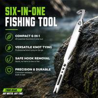 Multiutensile da pesca 6-in-1 in acciaio inossidabile, slamatore e annodatore