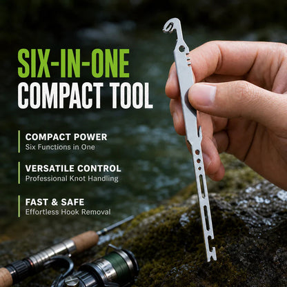 Multiutensile da pesca 6-in-1 in acciaio inossidabile, slamatore e annodatore