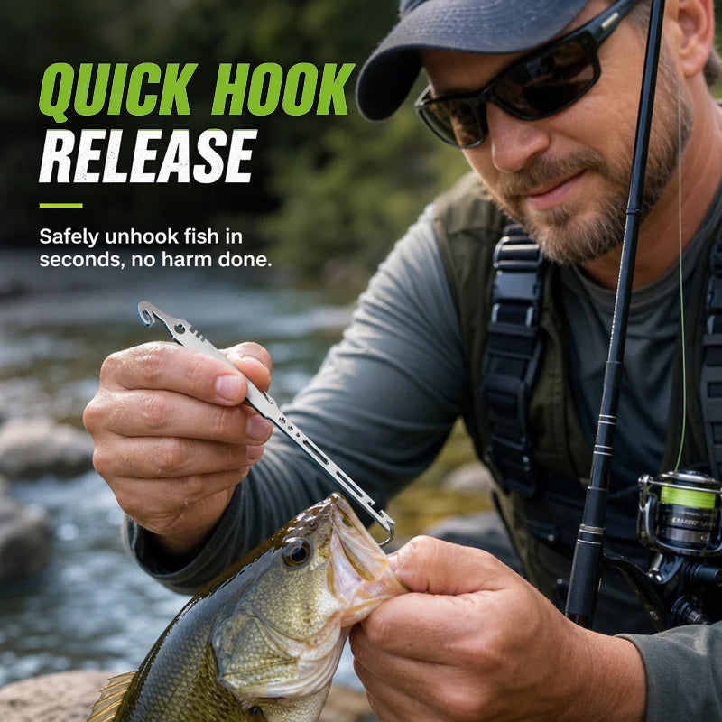Multiutensile da pesca 6-in-1 in acciaio inossidabile, slamatore e annodatore