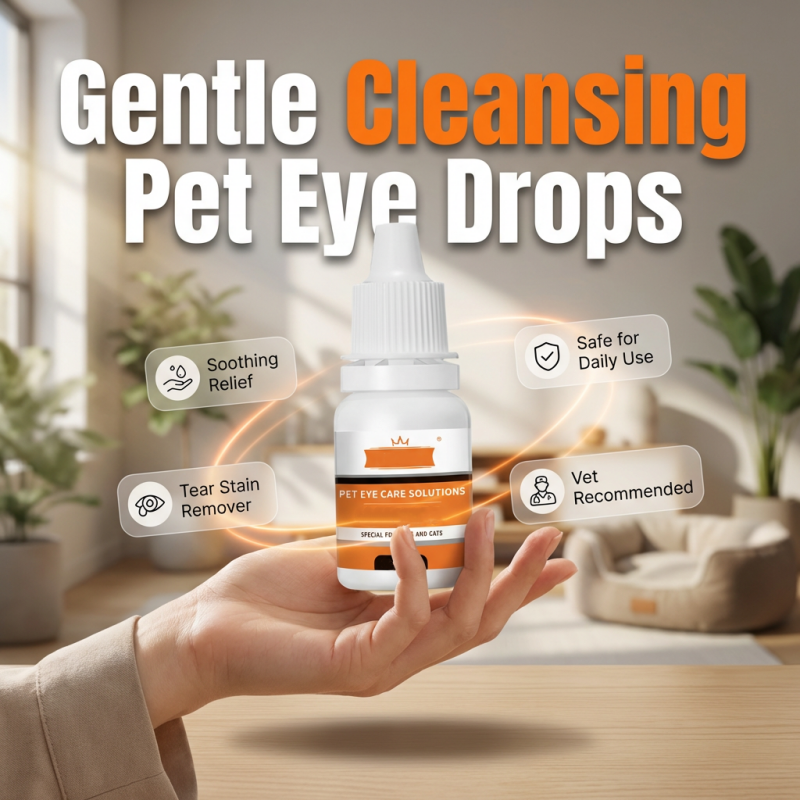 Gocce oculari detergenti delicate per animali domestici