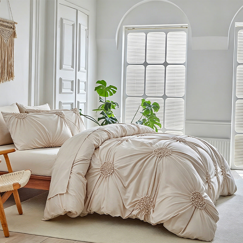 📢📢Sconto del 50%!! ⏰🎁 Elegante set di biancheria da letto con raffinato motivo a pieghe: comfort di classe per la tua camera da letto🛏️✨