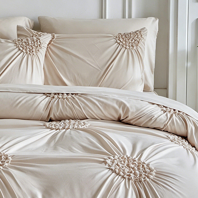 📢📢Sconto del 50%!! ⏰🎁 Elegante set di biancheria da letto con raffinato motivo a pieghe: comfort di classe per la tua camera da letto🛏️✨