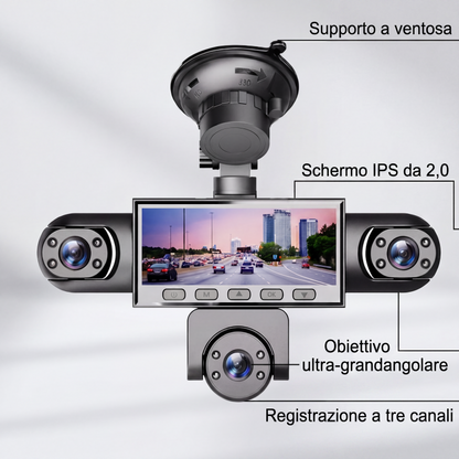 🚗Dash cam multi-obiettivo HD 1080P con visione notturna