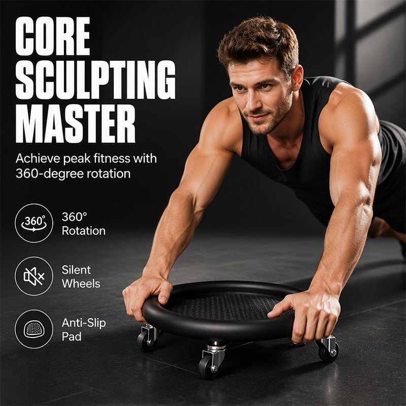 💪 Disco Addominale Rotante con Tappetino per Ginocchia ✨🏋️ - Movimento Omnidirezionale | Base Anti-Scivolamento | Carico Max 150kg | ABS Premium | 3 Colori | 50% DI SCONTO
