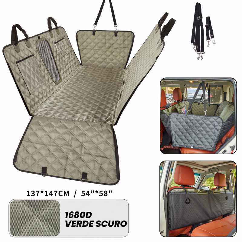 🐶 Cuscino Auto in Memory Foam per Animali Domestici – Impermeabile | Cinghie Regolabili | Universale per Cani & Gatti | Lavabile in Lavatrice 🚗✨
