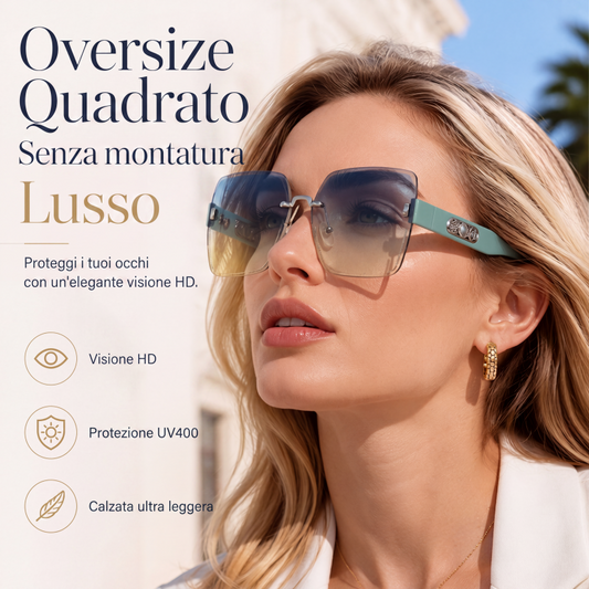 Occhiali da sole quadrati senza montatura per donna