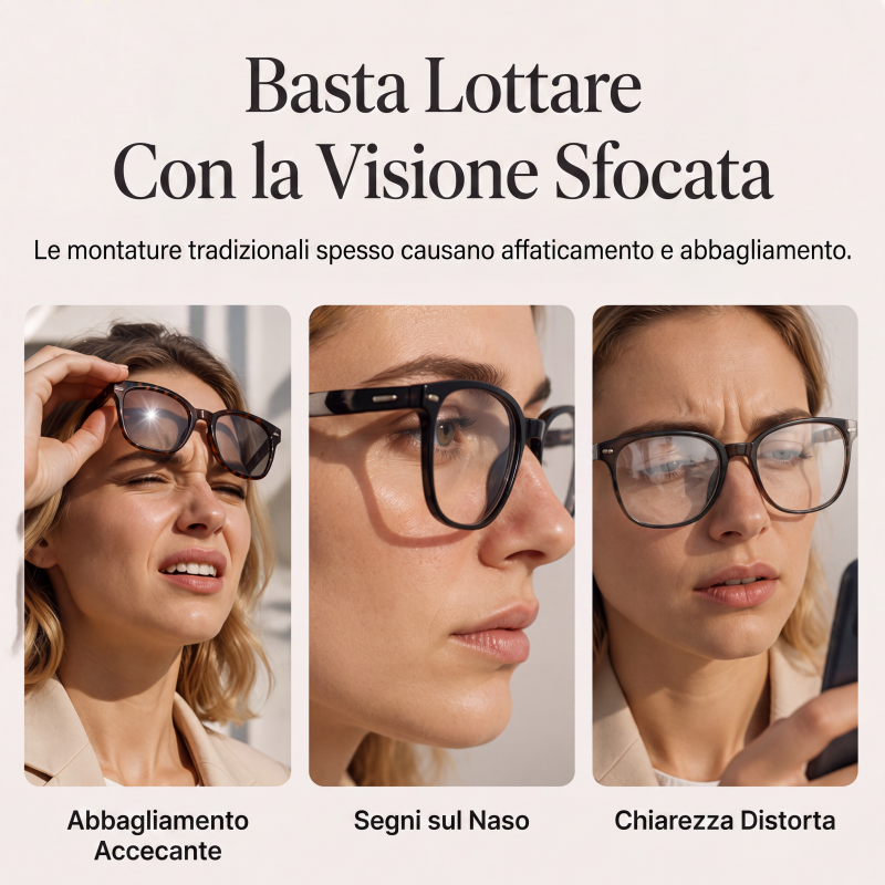 Occhiali da sole quadrati senza montatura per donna